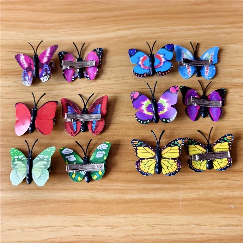 

10 шт./лот, женские аксессуары для волос, заколка для волос с имитацией бабочки, 3D украшение для дома, макет сцены, реквизит, заколка для волос, новый головной убор для девочек