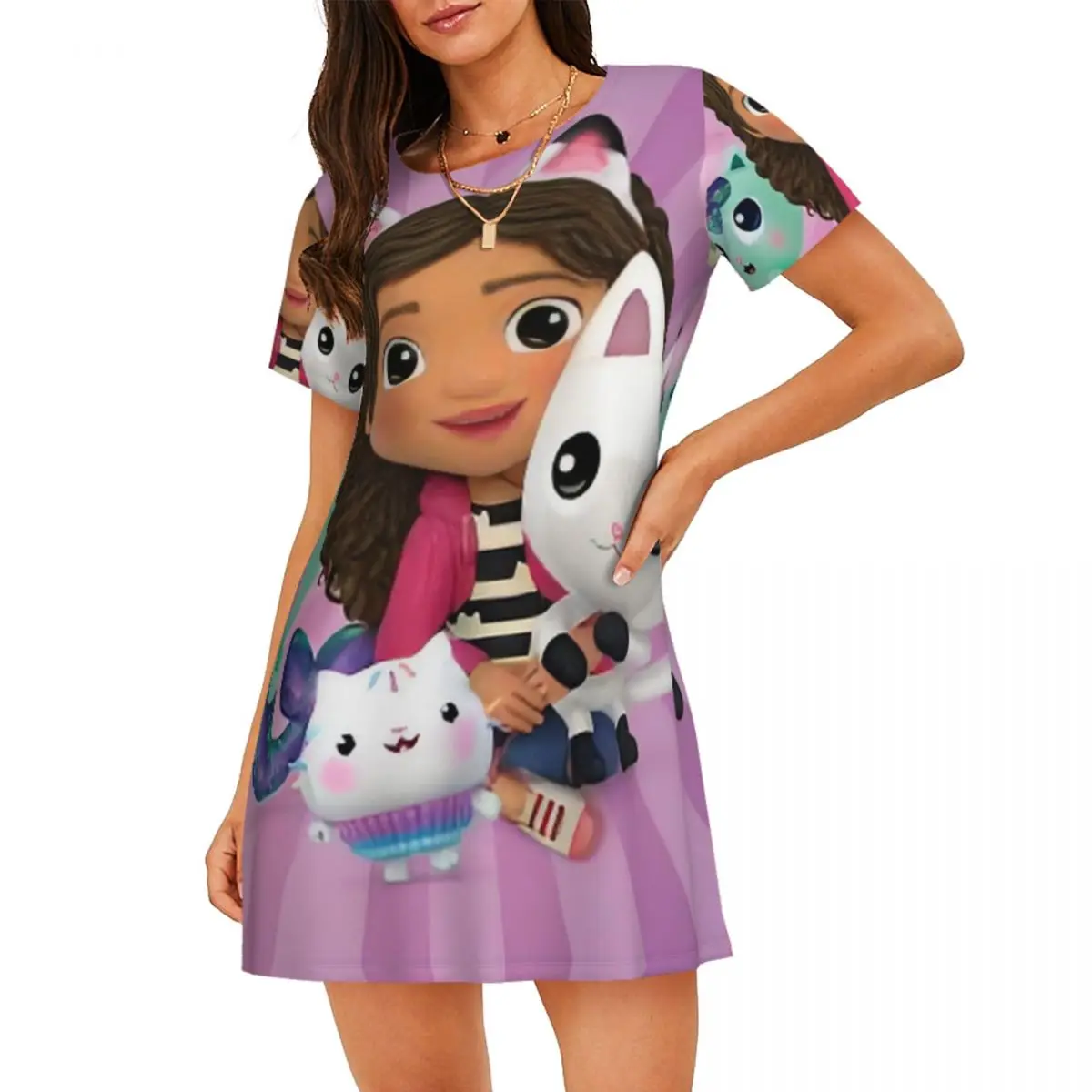 

Женская ночная рубашка с короткими рукавами для кукольного домика G-Gabbys, игрушки и игры, ночная рубашка для покупок, путешествий, пижама