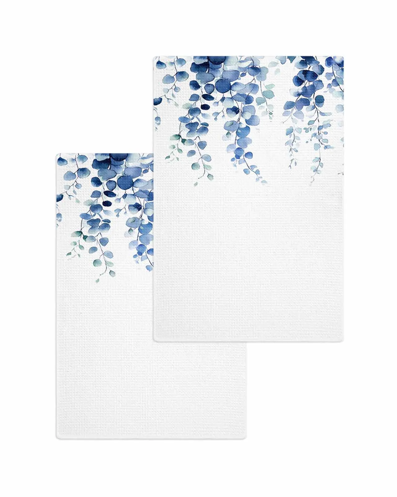 Watercolor Eucalyptus Leaves Vine Man Spring 30*30cm Waffle Microfiber Kitchen Towel Soft Cleaning Cloth Scouring Pad Wiping Rag