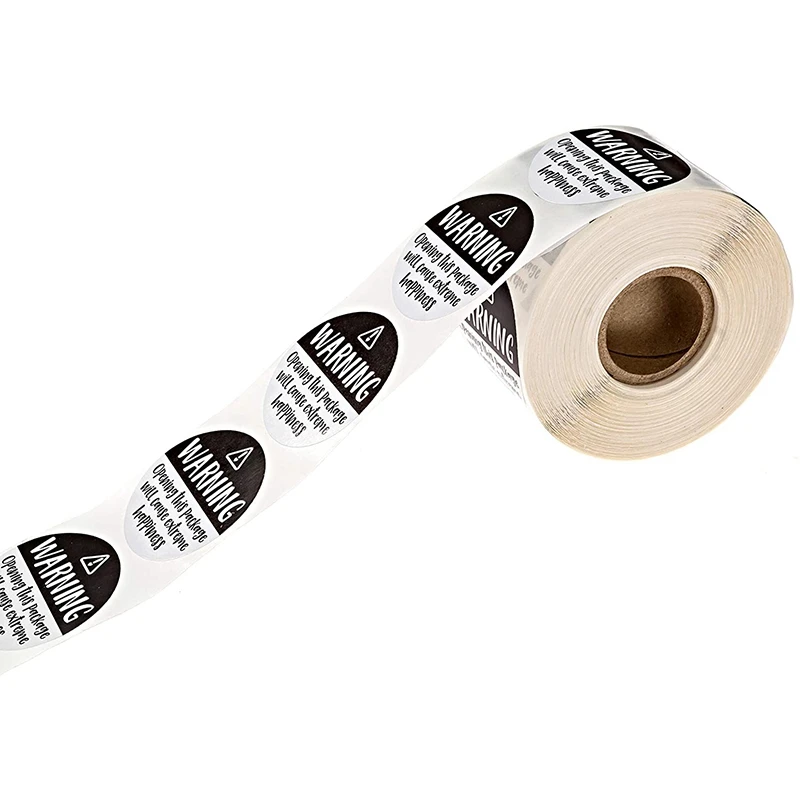 Black And White Adorable Warning: Extreme Happiness Labels For Business Or Personal Use 500 Small Stickers 1.5 Inches