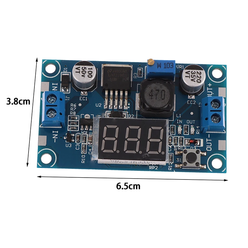(Ce14)LM2596 DC-DC Adjustable Step-down Module With Digital Display Voltmeter Display LM2596S Voltage Regulator