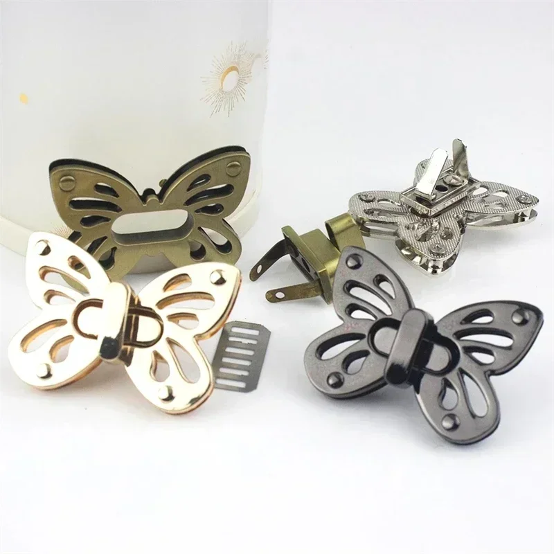 3pc Metal Butterfly Bag Turn Lock Twist Lock Clasp for Leather Craft Women Bag Handbag Shoulder Bag Purse Hardware Accessories
