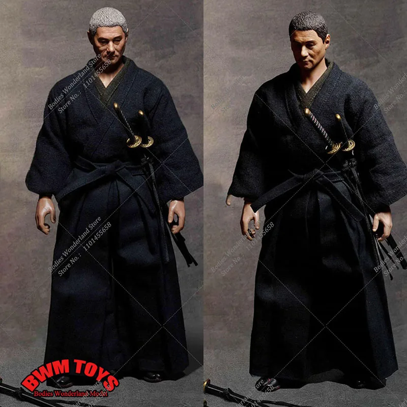 

WOLFKING WK-89029 1/6 Japanese Warrior Black Head Sculpture Clothes Model Accessories For 12inch Male Soldier Action Figure Body