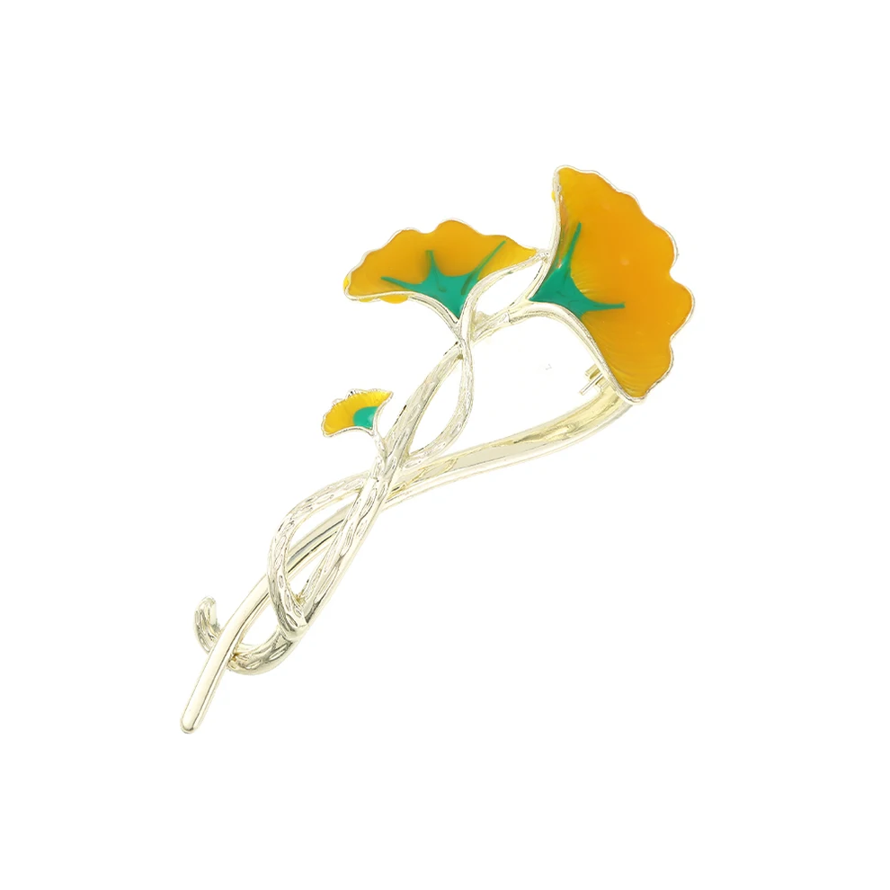 Elegant Ginkgo biloba Hairpin For Women Metal Hair Clips Sweet Hair Claw Fashion Hair Accessories Headwear