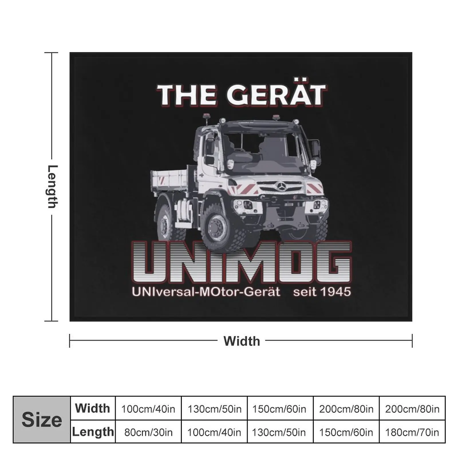 THE GREAT UNIMOG 530 (UNIversal-MOtor-Ger?t) - on black Throw Blanket Camping Furry christmas decoration Furrys Blankets