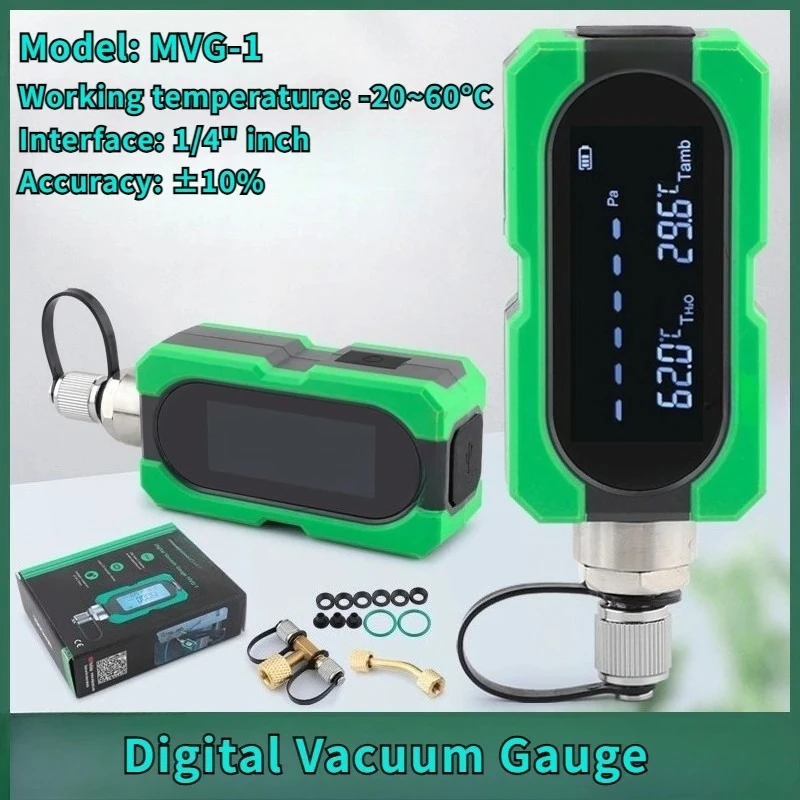 Digital Vacuum Gauge MVG-1 Air Conditioner Vacuum Extraction Degree Electronic Pressure Absolute Pressure Digital Vacuum Meter
