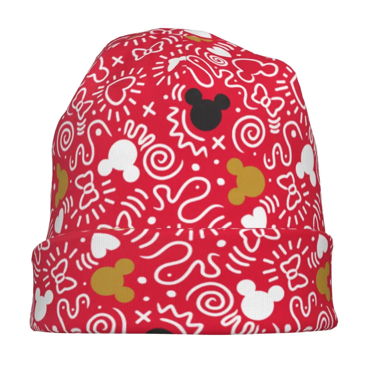 ミッキーミニーマウス落書きボンネット帽子クールストリートスカリービーニー帽子男性女性用春多機能キャップ