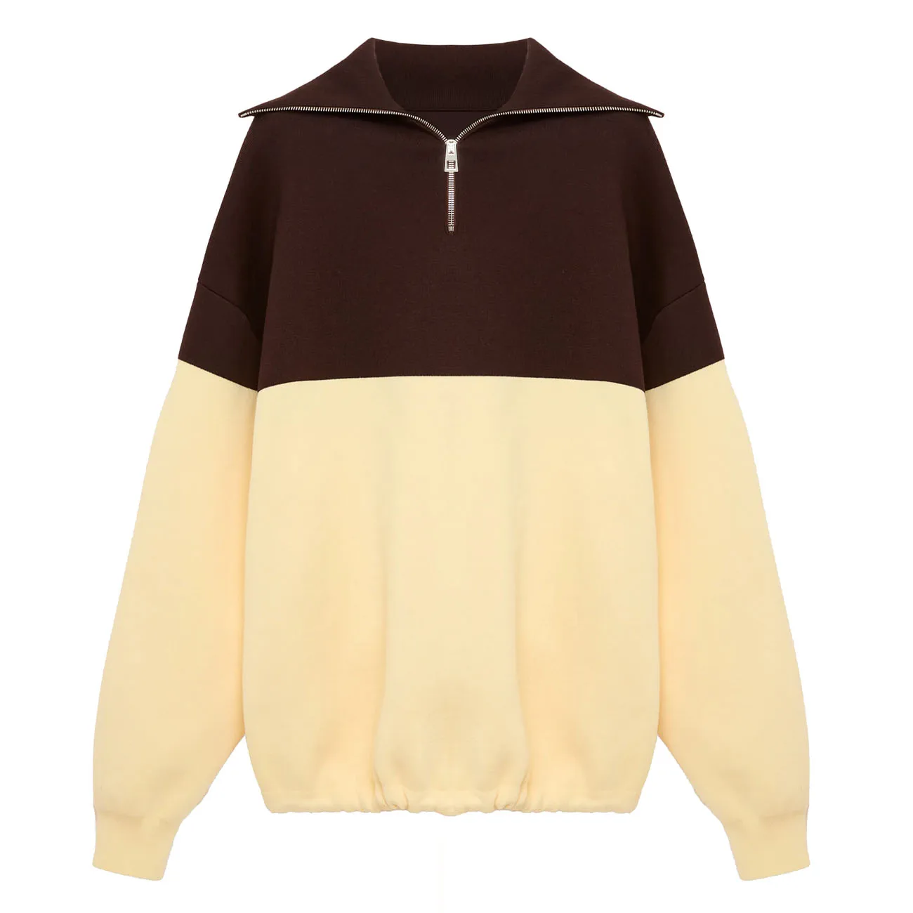 Color blocked cotton blend sweater sportswear #S4155