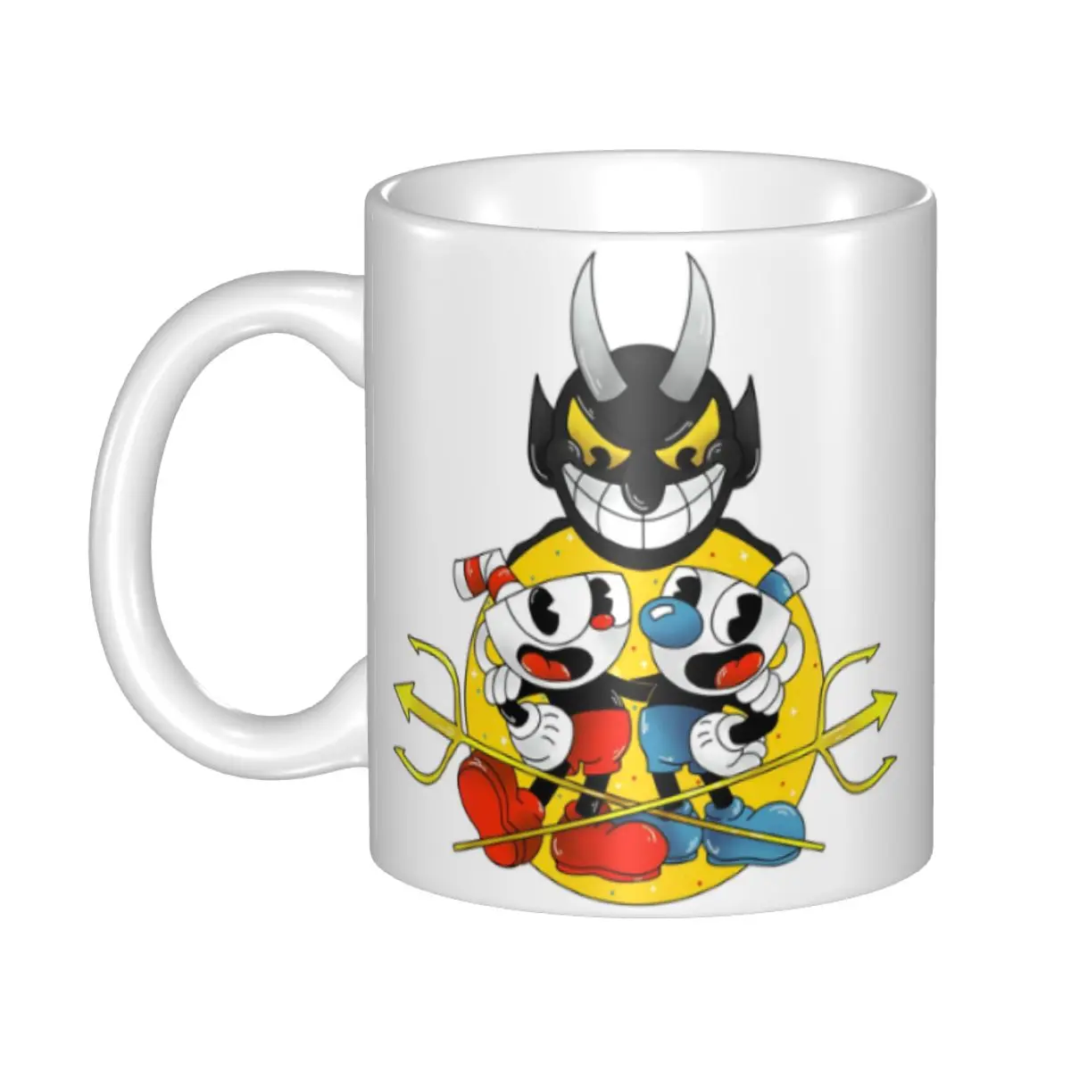 Customized Cuphead And Mugman With The Devil Mug DIY Game Characters Ceramic Milk Tea Coffee Cup