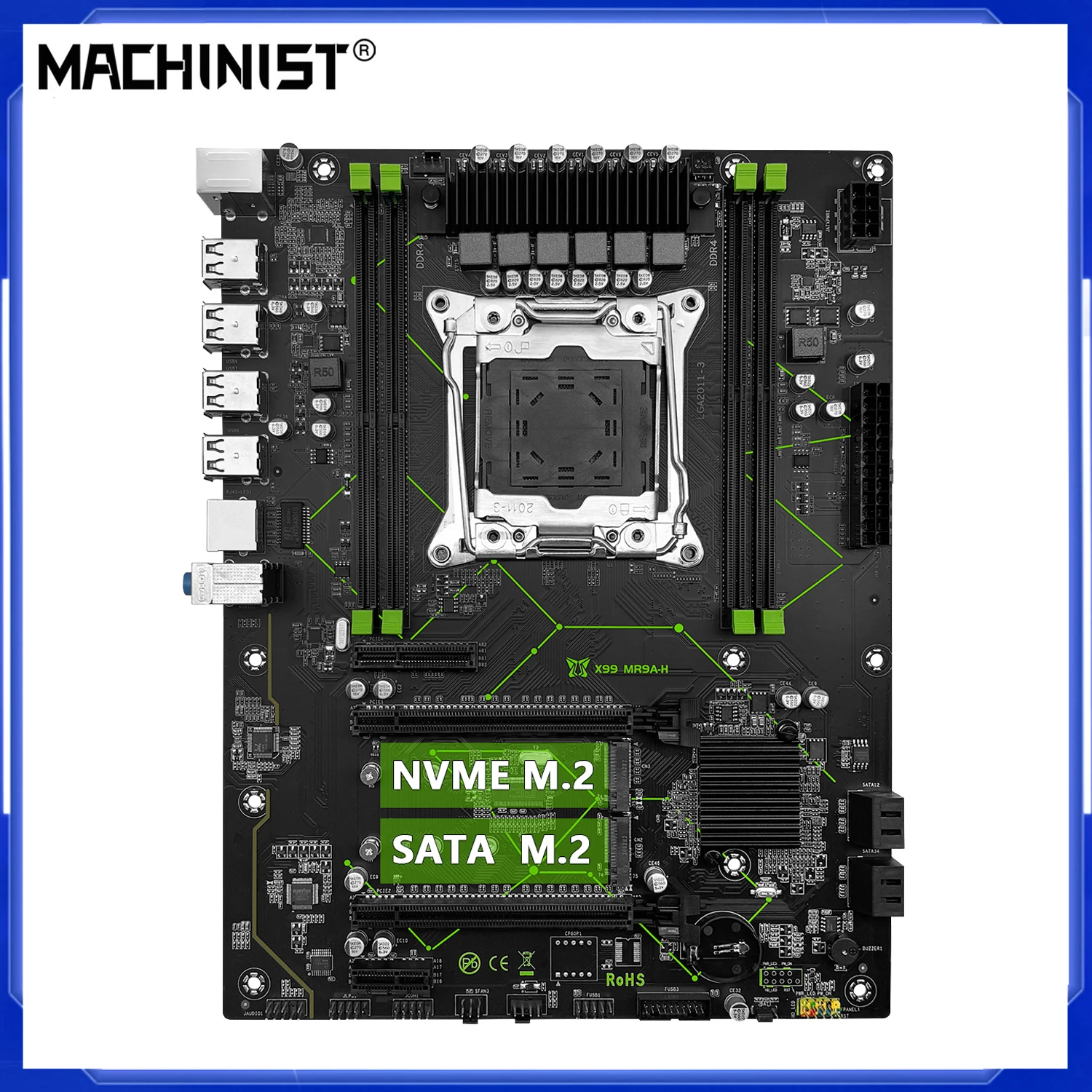 

МАШИНИСТ X99 MR9A-H Материнская плата ATX Поддержка LGA 2011-3 Xeon E5 V3 V4 Процессор DDR4 Оперативная память ATX NVME/SATA M.2