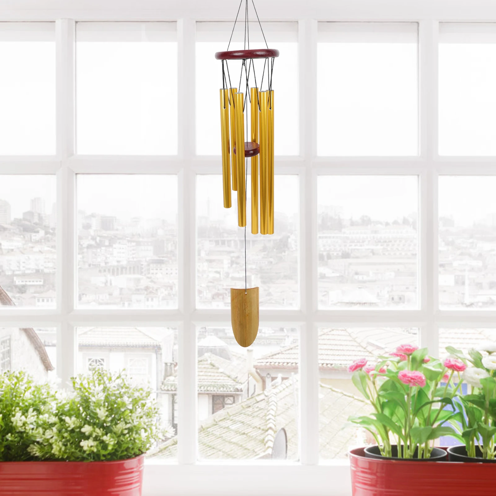 4 個スライス装飾 DIY 風鈴風鈴竹ピース屋外屋内ガーデン工芸品竹ペンダントアクセサリー
