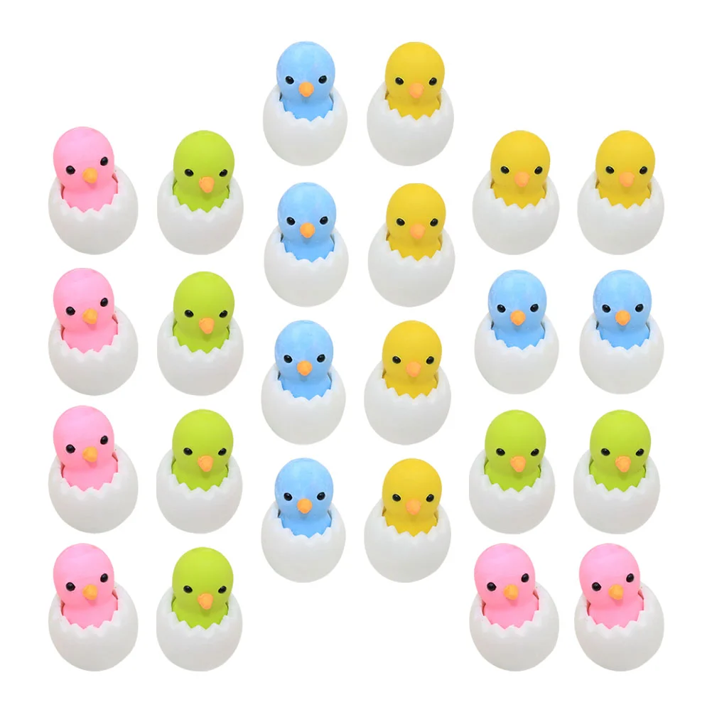 

24 Pcs Small Animals Shell Chick Eraser Child Children's Toys Mini Novelty Erasers Easter