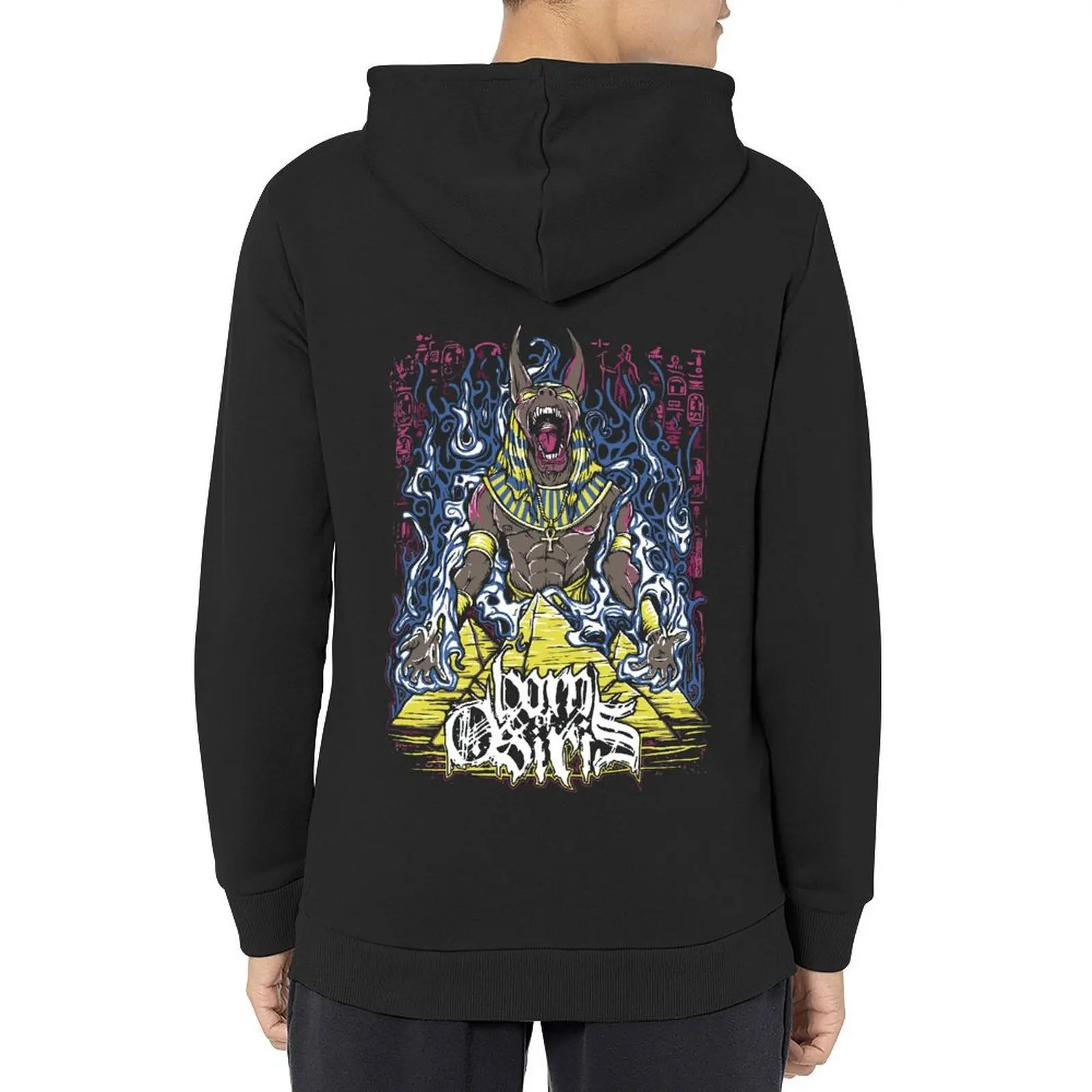Born of Osiris Band Hoodie Unisex Anubis Egyptian God Graphic Pullover Sweatshirt Men Women Deathcore Heavy Metal Gothic Streetwear Fan Merch Gift