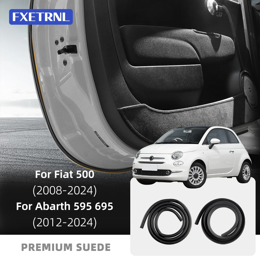 For Abarth 595 695 2012-2024 Soundproof Waterproof for Fiat 500 2008-2024 Car Door Trunk Silicone Seal Strip Sealants Sticker