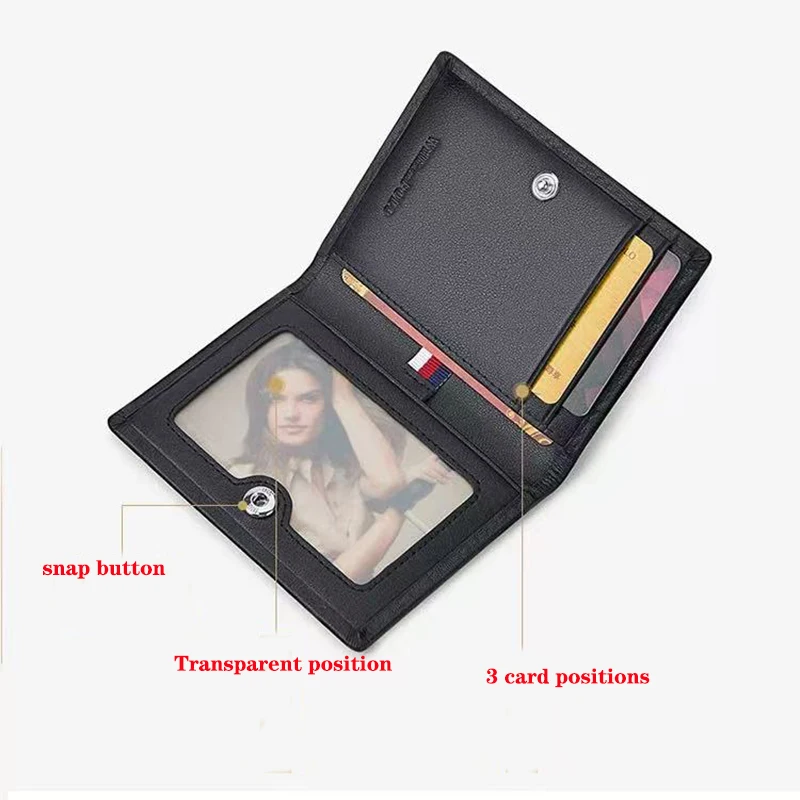 حقيبة بطاقات جلدية للرجال، حامل بطاقات شخصي صغير، مشبك بطاقات رفيع للغاية