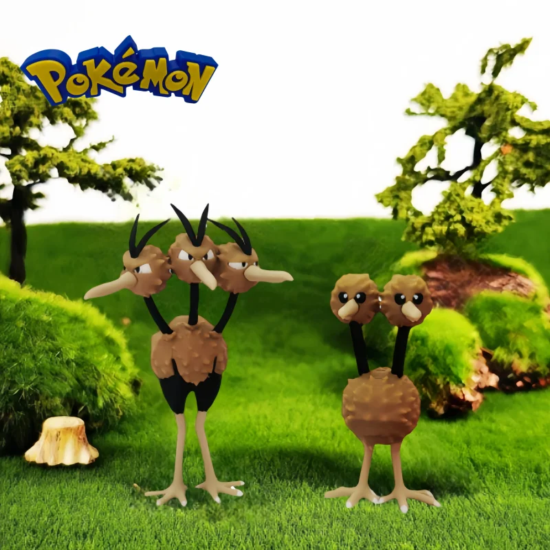 Hot Sale Pokemon Anime Figures Dodrio Doduo Proportion World 1:20 3d Printing Kawaii Cartoon Character Desktop Model Toys Gifts