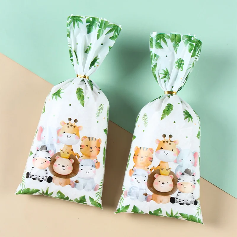 Animal Candy Bags Jungle Safari Theme Cookie Bags Birthday Party Decorations Kids Favors Wild One Party Supplies Baby Shower Boy