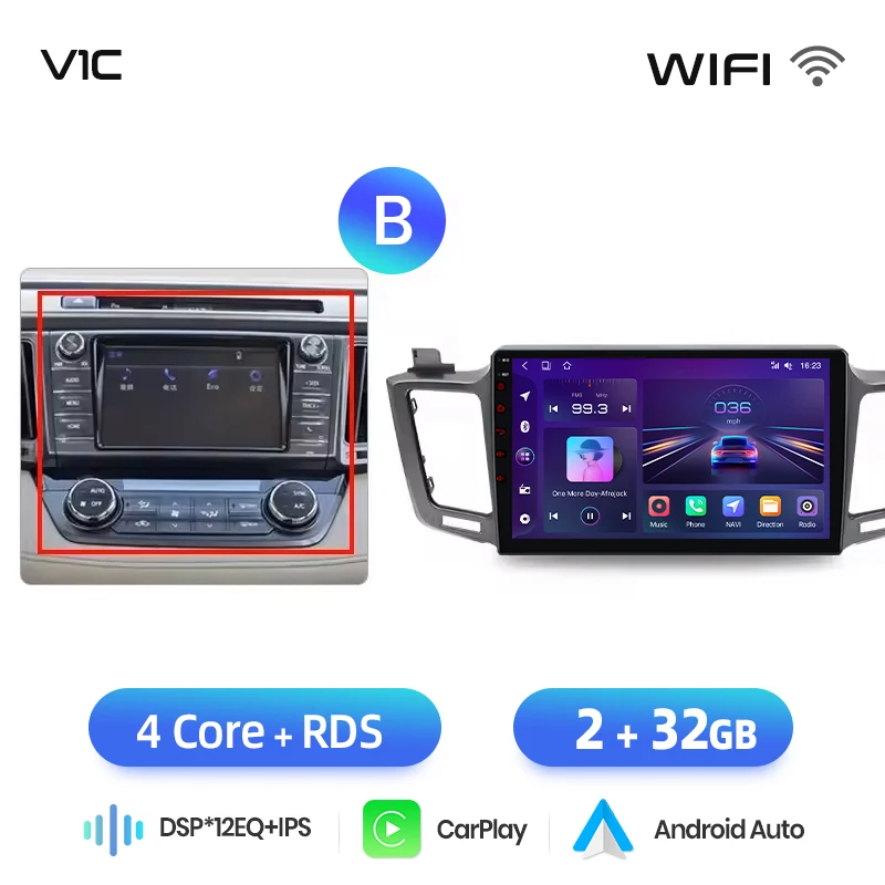 Junsun Draadloze Carplay Android Auto Autoradio Voor Toyota Rav4 Rav 4 2012 2013 - 2018 Gps Multimedia 2 Din