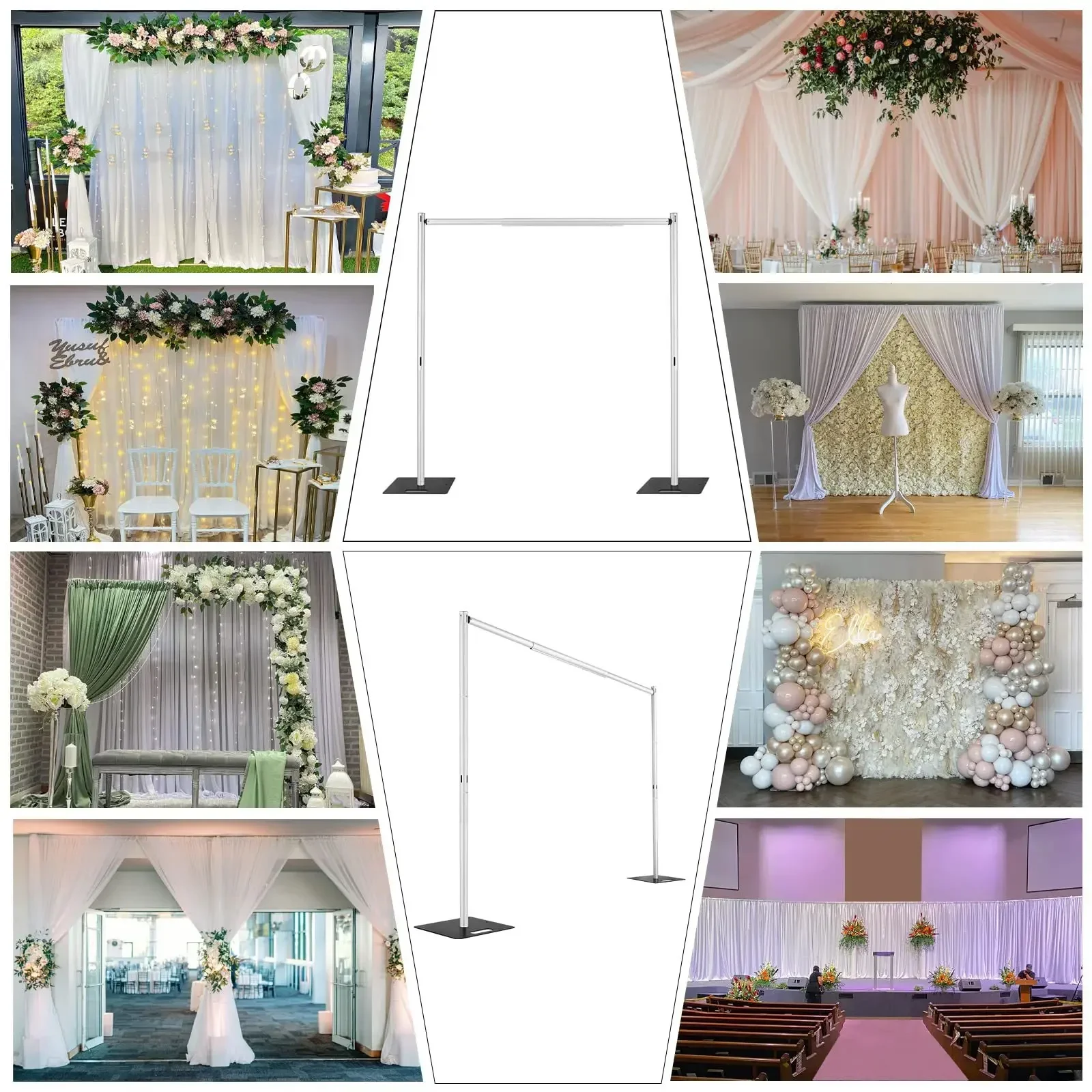 Double Crossbar Performance Event Wedding Background Bracket Aluminum Alloy Lifting Curtain Background Bracket