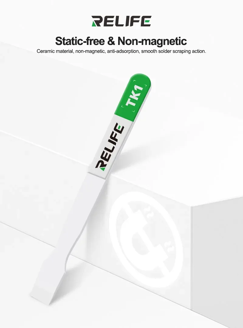 RELIFE TK1 مكشطة لحام سيراميك غير مغناطيسية مضادة للكهرباء الساكنة شفرة درجة حرارة عالية للهواتف اللوحة الأم وحدة المعالجة المركزية إزالة الأكسدة #3