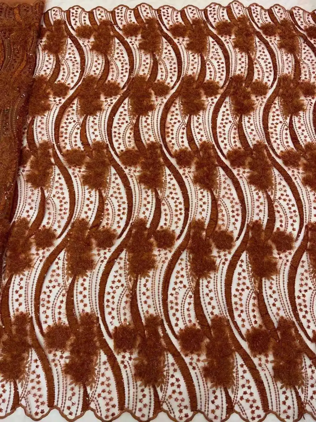 

Fashion Embroidered Tulle African Material French Lace Fabric with Clear Sequins H-21.8803 for Lady Party or Wedding Dress