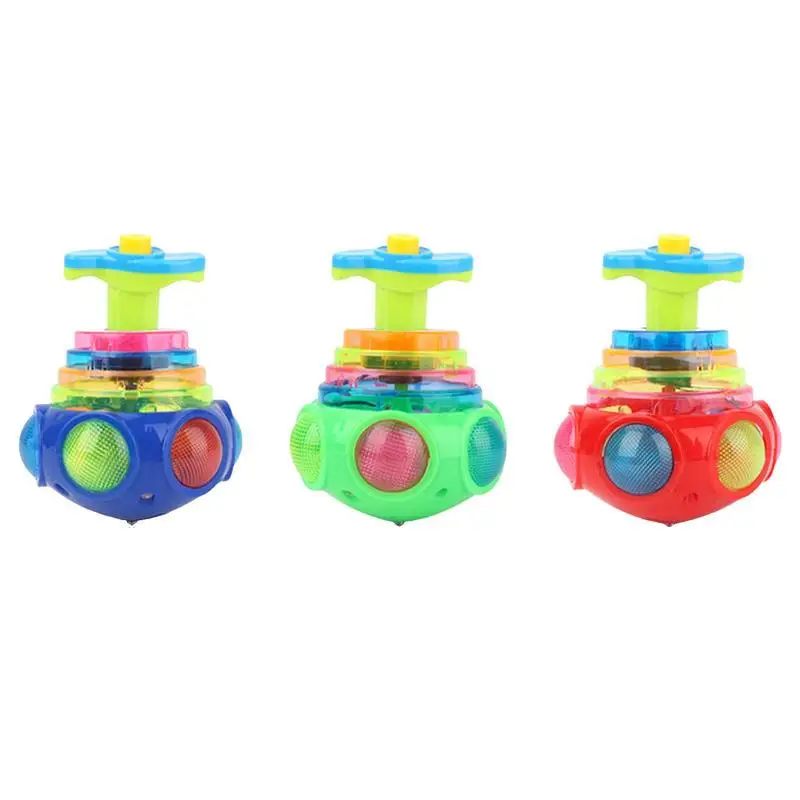 LED Spinning Tops Toddler Shining Music Spinner Toy Amazing Musical Light Up Flashing Dreidel For Kids Toddler Gyroscopes Toy