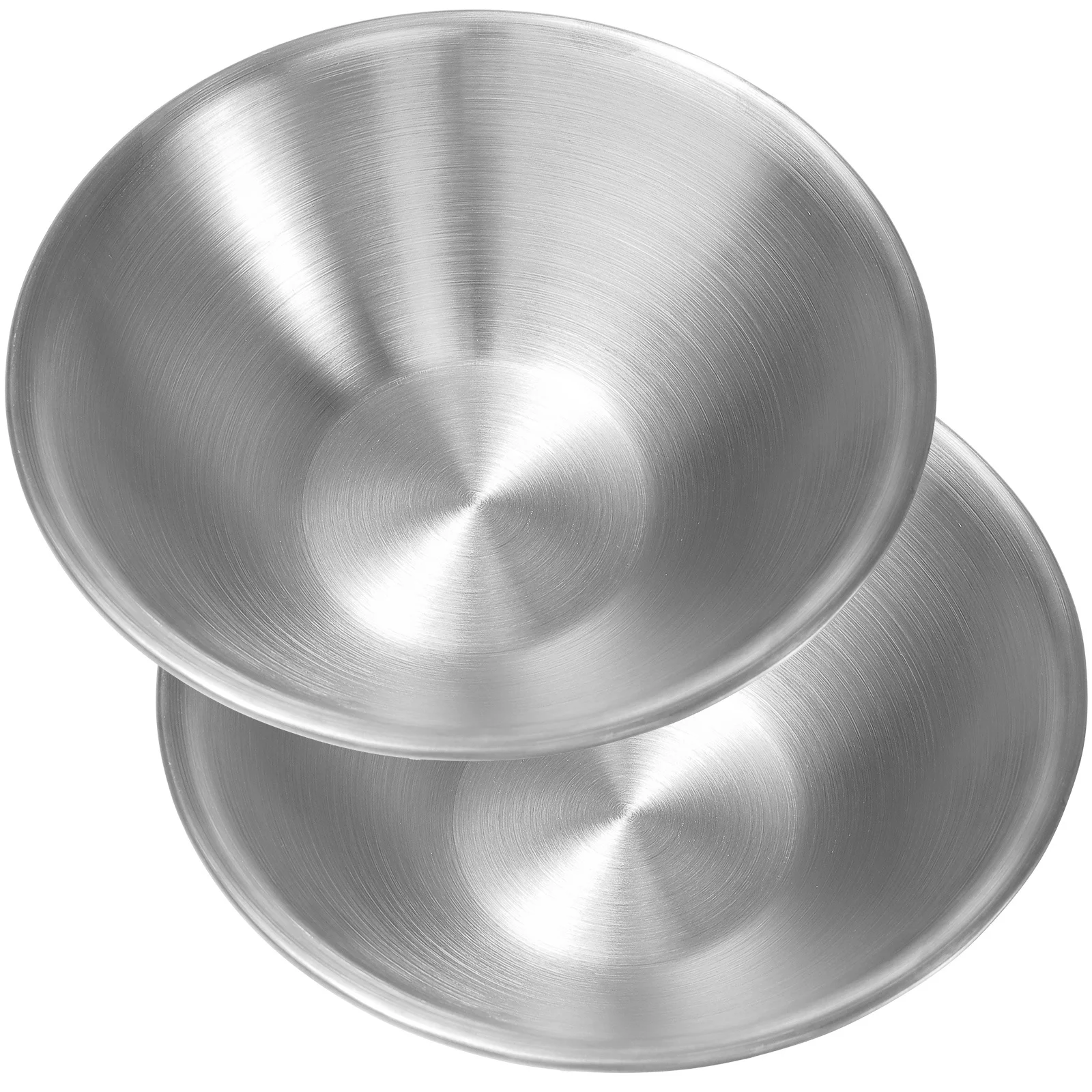 2Pcs Stainless Steel Mixing Bowl Set Smooth Lightweight Stackable Salad Bowl for Indoor Outdoor Multi-Function Serving Use