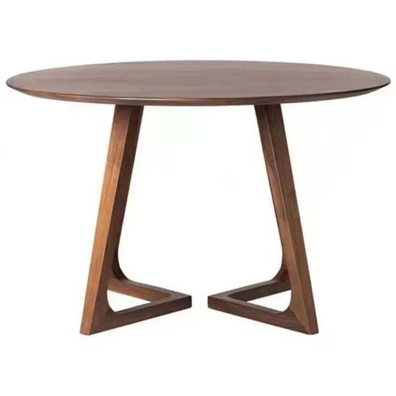 Luxury Wooden Round Dining Table Simple Leisure Negotiation Table And Chair Combination Small Table For Cafe Business Reception