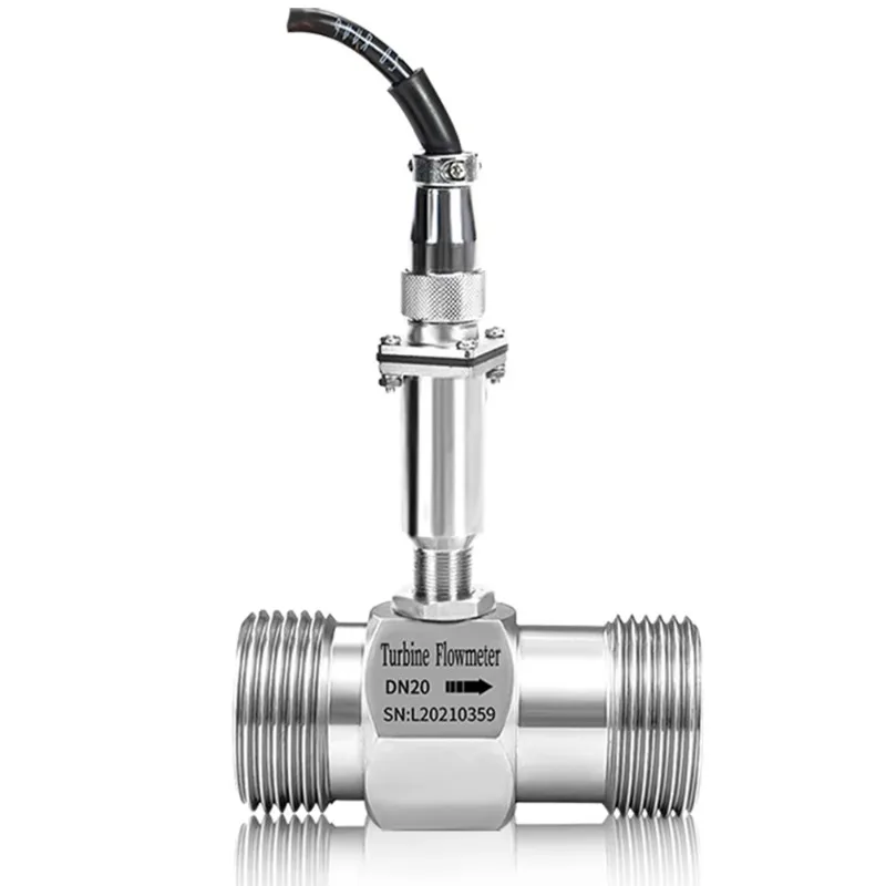 

304 stainless steel turbine flowmeter external thread connection liquid low viscosity water-oil medium flowmeter