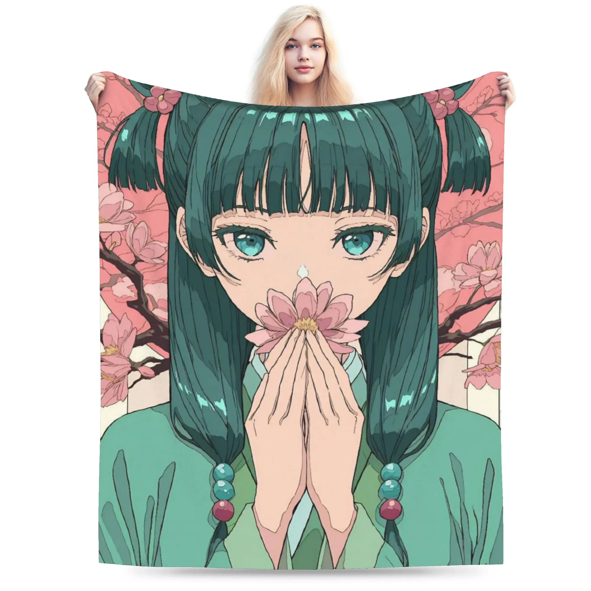 Maomao The Apothecary Diaries Blankets Fleece Decoration   Multifunction Lightweight Throw Blankets for Sofa Bedroom Bedspread