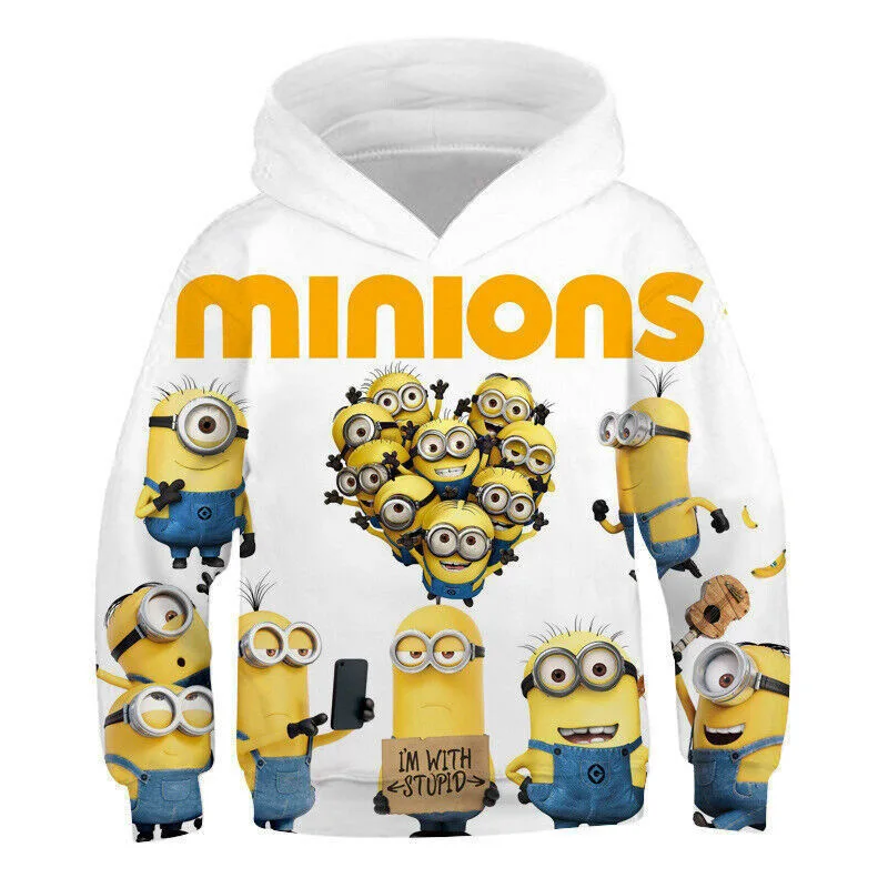 New Men's Minions Pattern Hoodie Disney Cartoon Pattern Printed Men's and Women's Sweatshirt Pullover Streetwear Comfortable Top