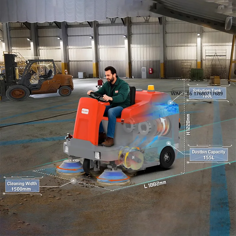 

Ride on Electric Sweeper for Airport and Station Ground Cleaning with High Safety Standards