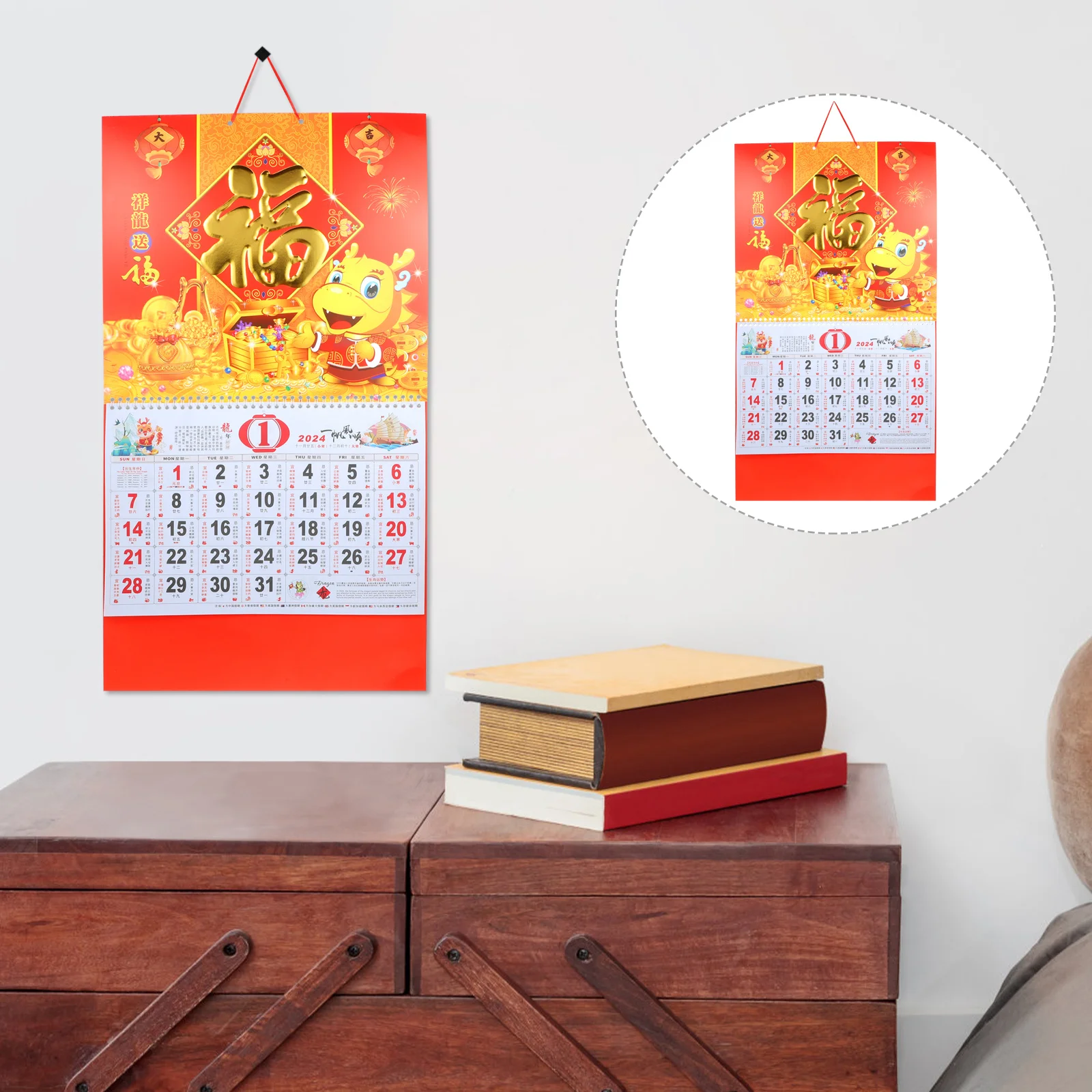 

Calendar Chinese New Year Hanging Traditional Lunar Decoration Daily