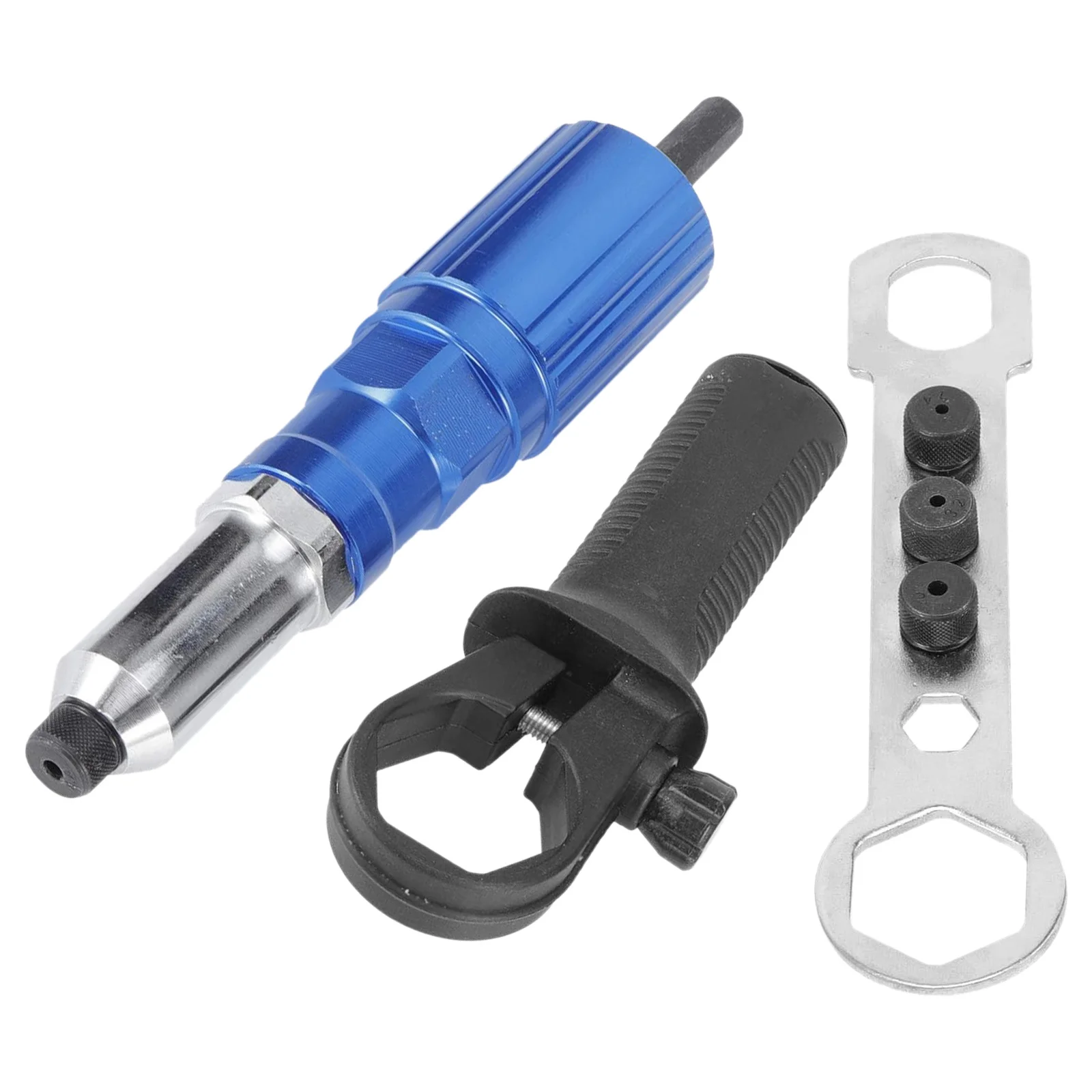1Set Rivet Gun Set Cordless Electric Rivet Adapter with Ergonomic Design for Machinery Metalwork Drill Attachment Workshop Use