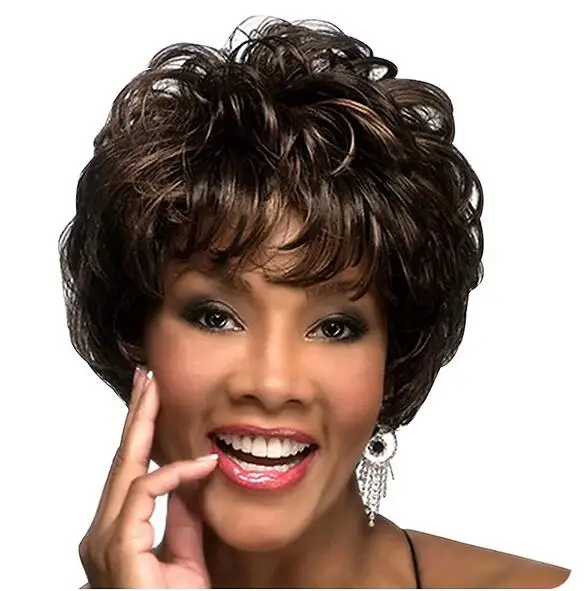 Wig Short Fluffy Curly Heat-Resistant Synthetic Hair Wig Suitable for Parties and Daily