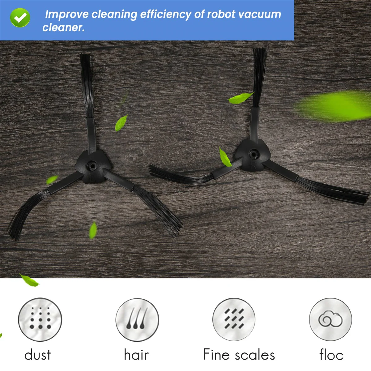 1 Pair of Robotic Vacuum Cleaner 3-Armed Side Brush for Ecovacs CEN540 CR120