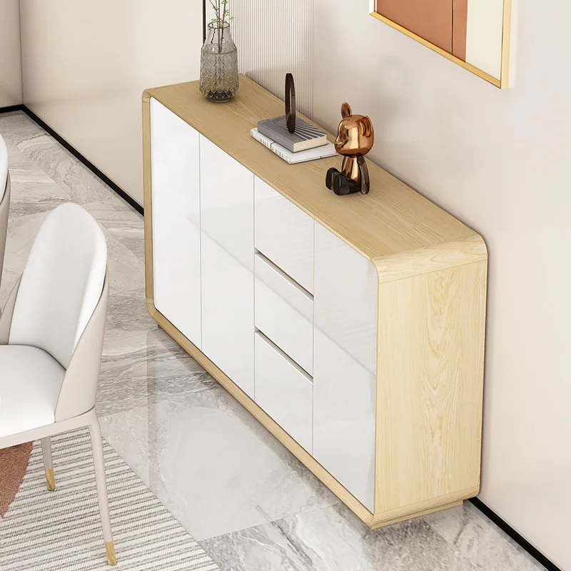

Nordic side cabinet modern simple home living room against the wall large-capacity locker wine cabinet