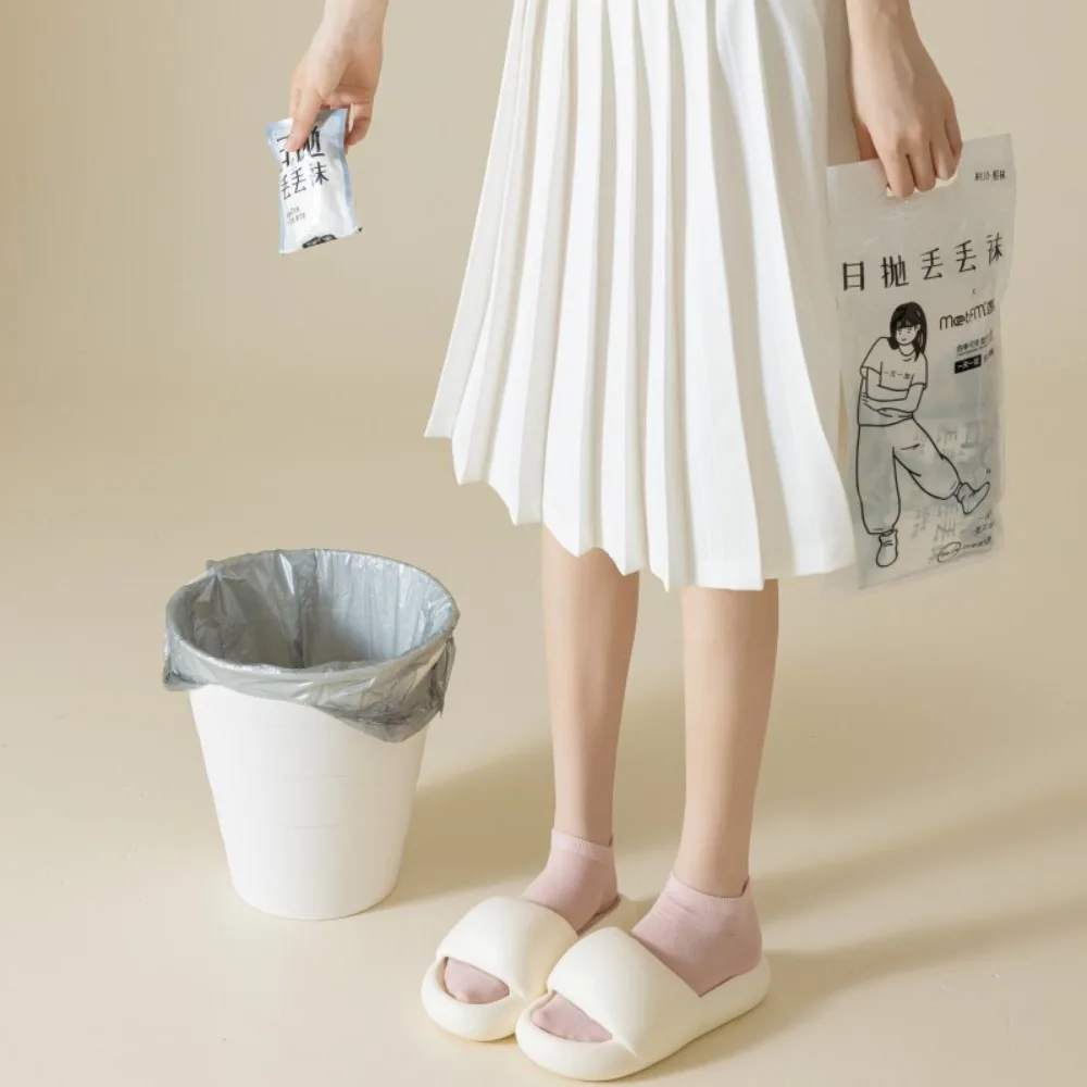 7pairs Portable Thin Travel Disposable Socks Breathable Cotton Women Boat Socks Low Cut Solid Color Men Short Socks Spring