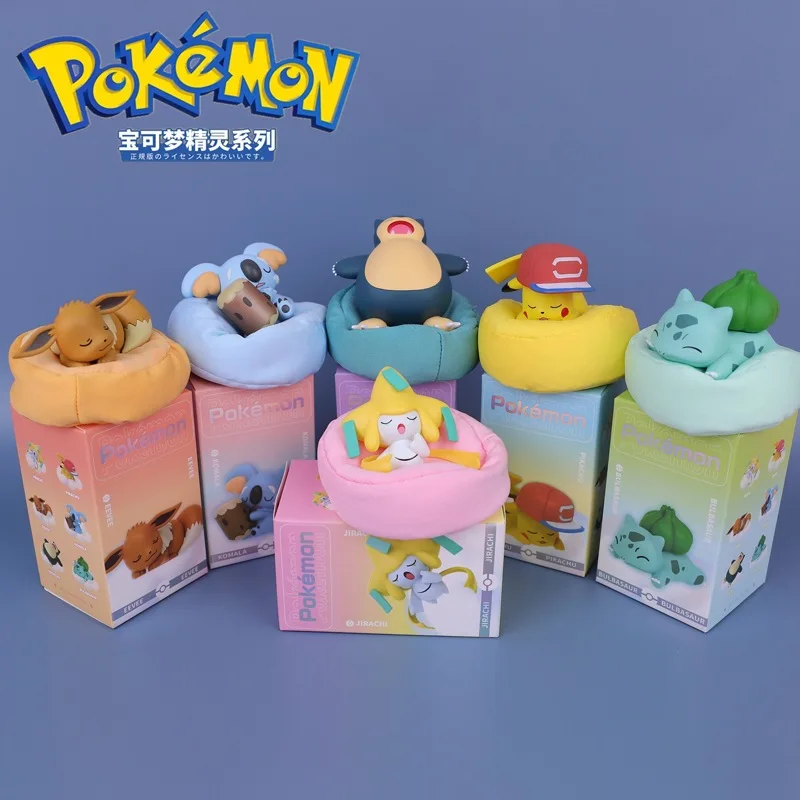 Pokemon Pikachu Eevee Bulbasaur Snorlax Action Figuresleeping Position Animation Surrounding Doll Figure Table Decoration