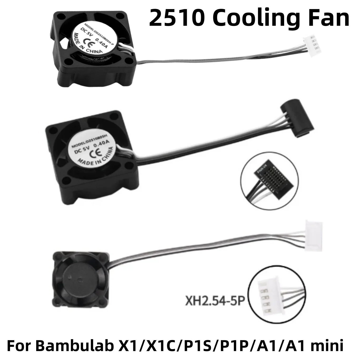 

Для Bambulab X1C/P1S/A1 мини-вентилятор охлаждения 2510 5 В 0,4 А с кабелем скоростной вентилятор-кулер для деталей мини-3D-принтера X1C/P1S/P1P/A1/A1