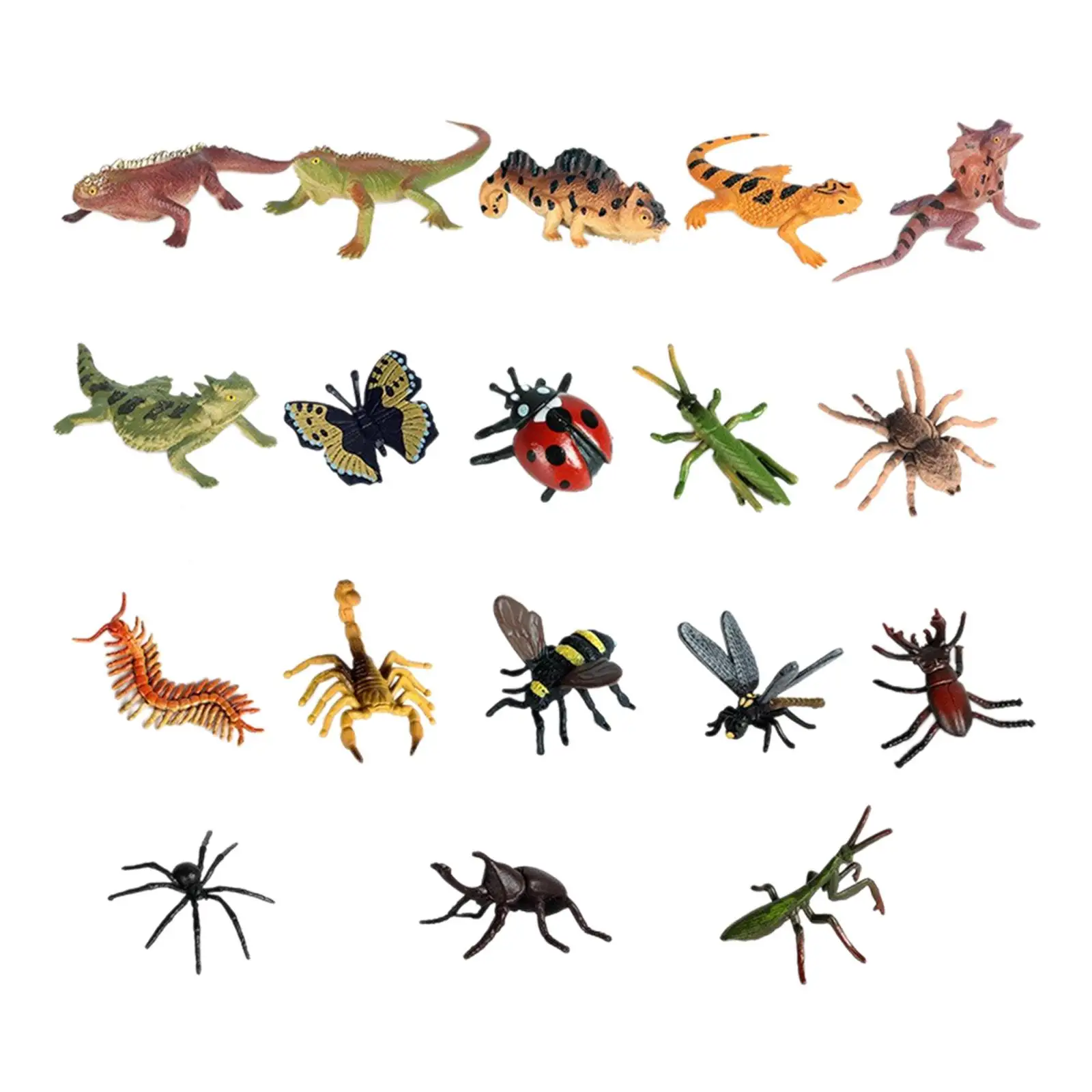 

18 Pieces Animals Model Playset Miniature Tabletop Decor Fake Animals Figure for Tank Decor Collection Desktop Decoration