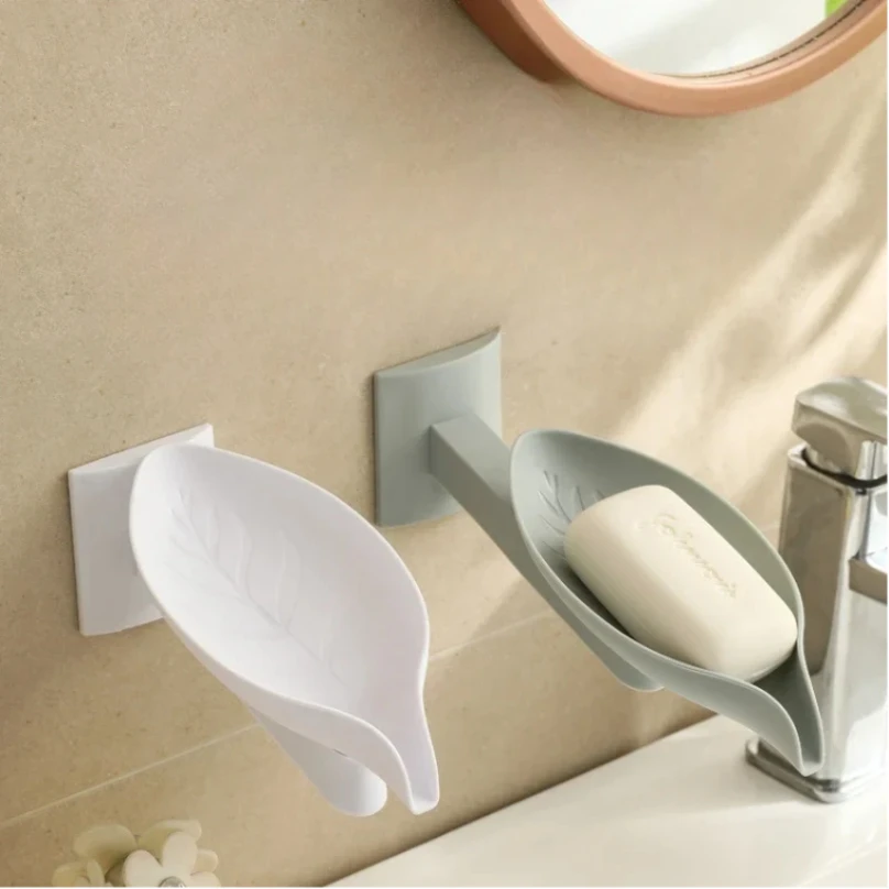 

New Leaf Shape Soap Box Drain Soap Holder Box Bathroom Accessories Toilet Laundry Soap Box Bathroom Supplies Tray Gadgets