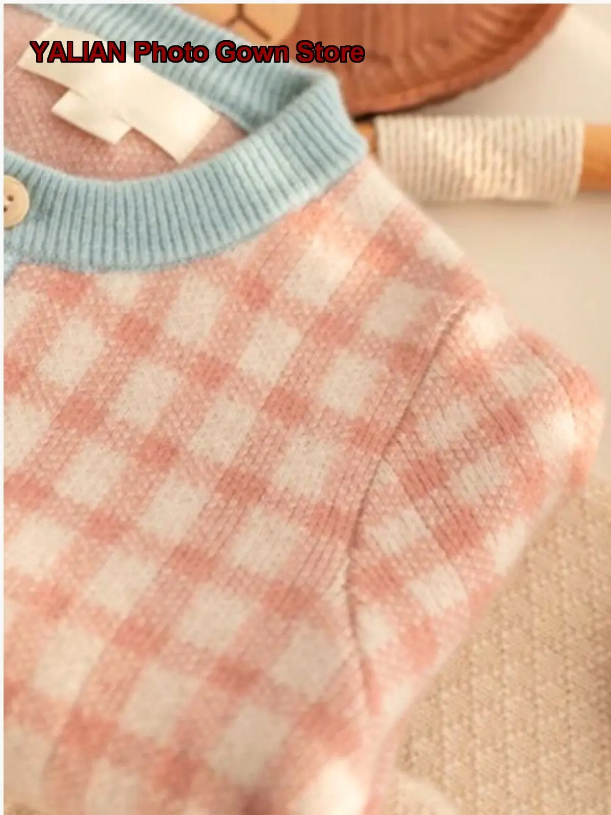 Autumn Winter Pure Cashmere Plaid Sweet Cardigan Girls Kids Outerwear Super Recommended