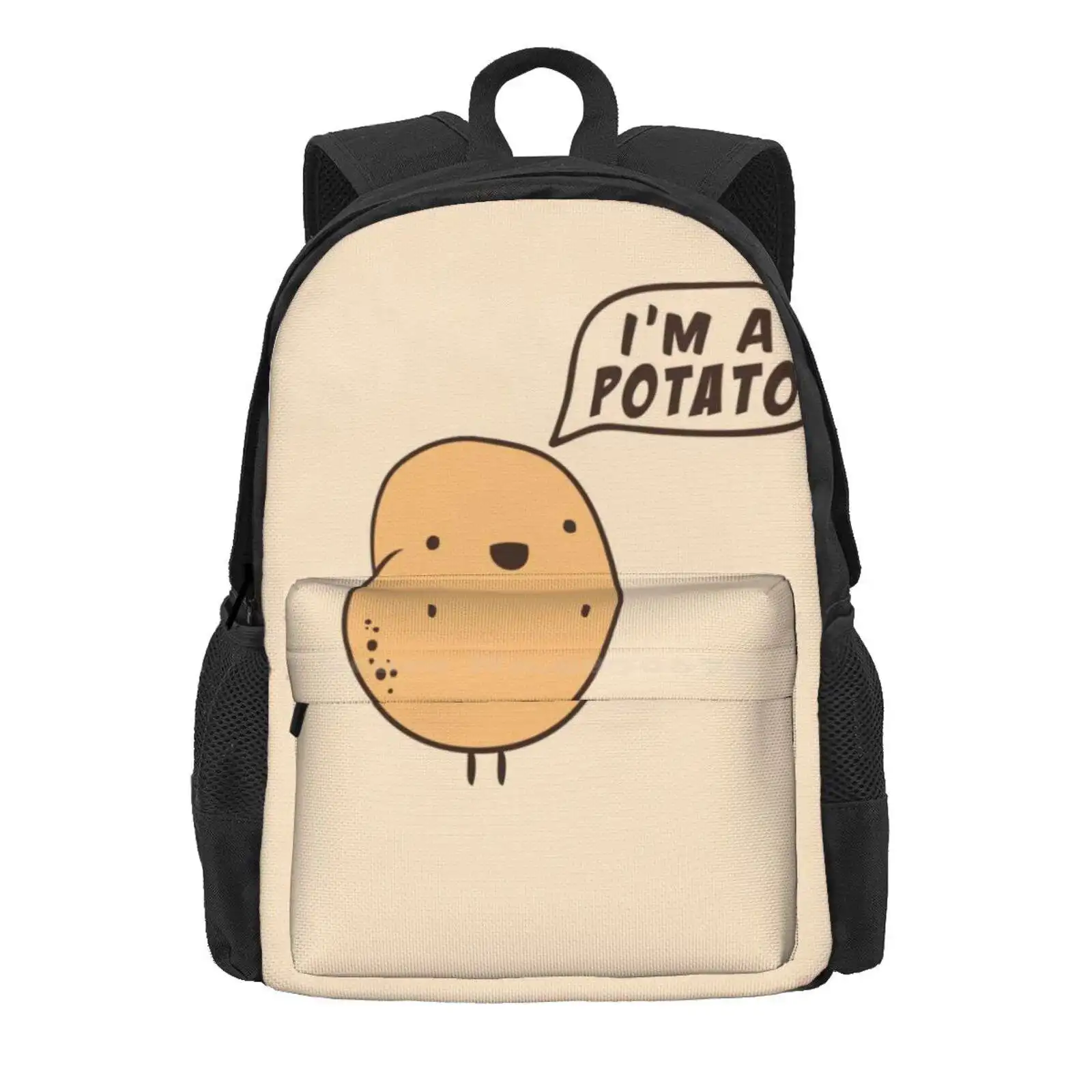 I'M A Potato Hot Sale Schoolbag Backpack Fashion Bags Potato Meme Internet Funny Am Cute