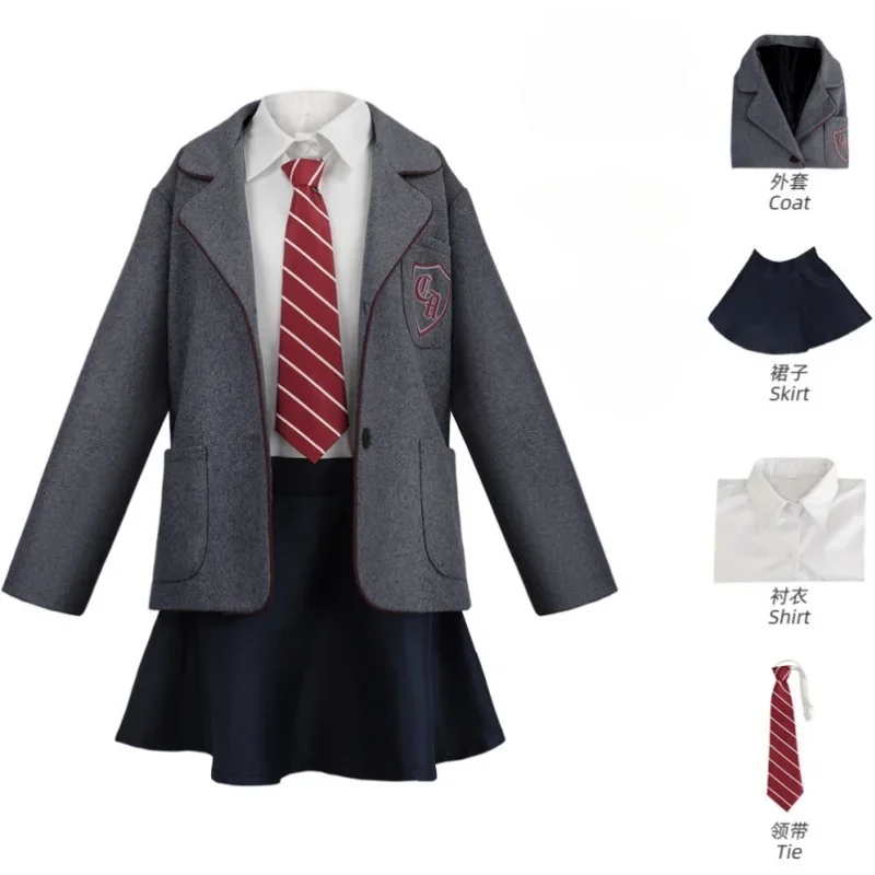 Movie Matilda Cosplay Costume School Uniform Coat Skirt Tie Roald Dahls Matilda the Musical Costume Suit Girls Women performance