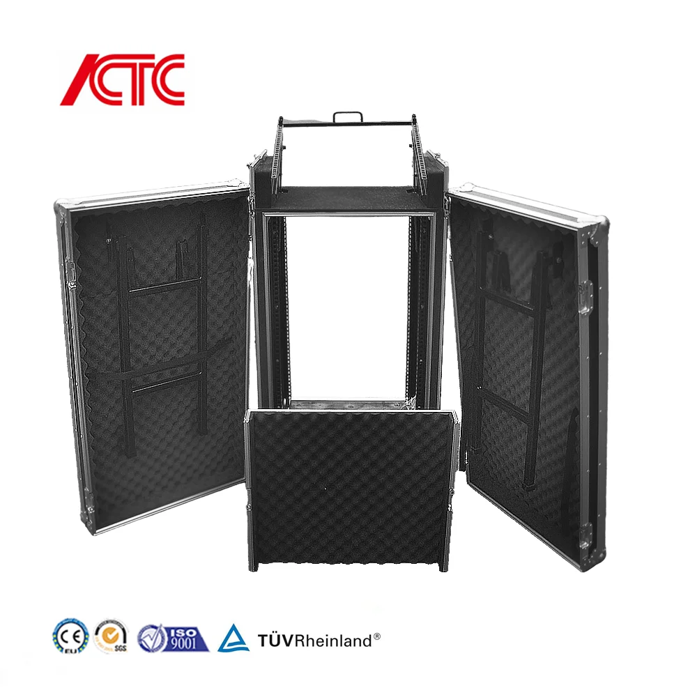 Professional Durable Lightweight Large Capacity Aviation Aluminum Alloy Black Flight Case for Stage Equipment Transport Portable
