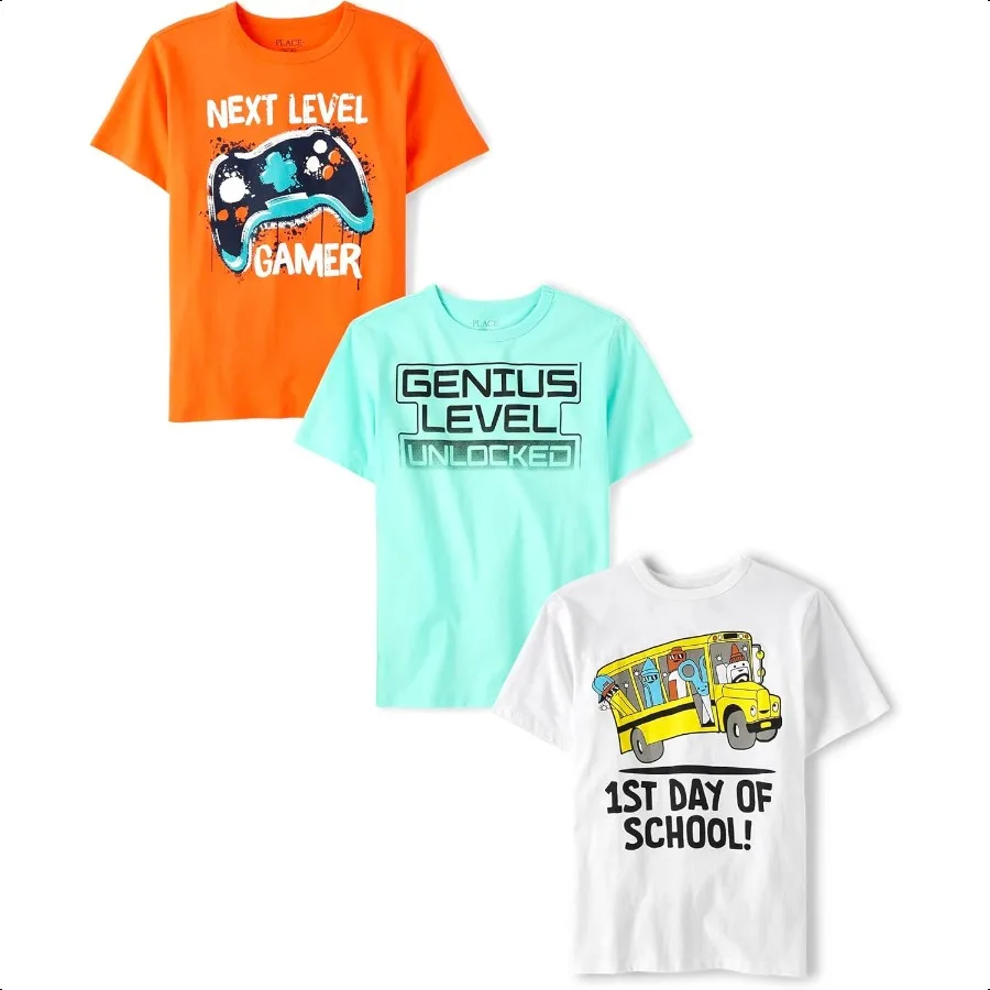 

Boys' School Days Short Sleeve Graphic TShirts Multipack