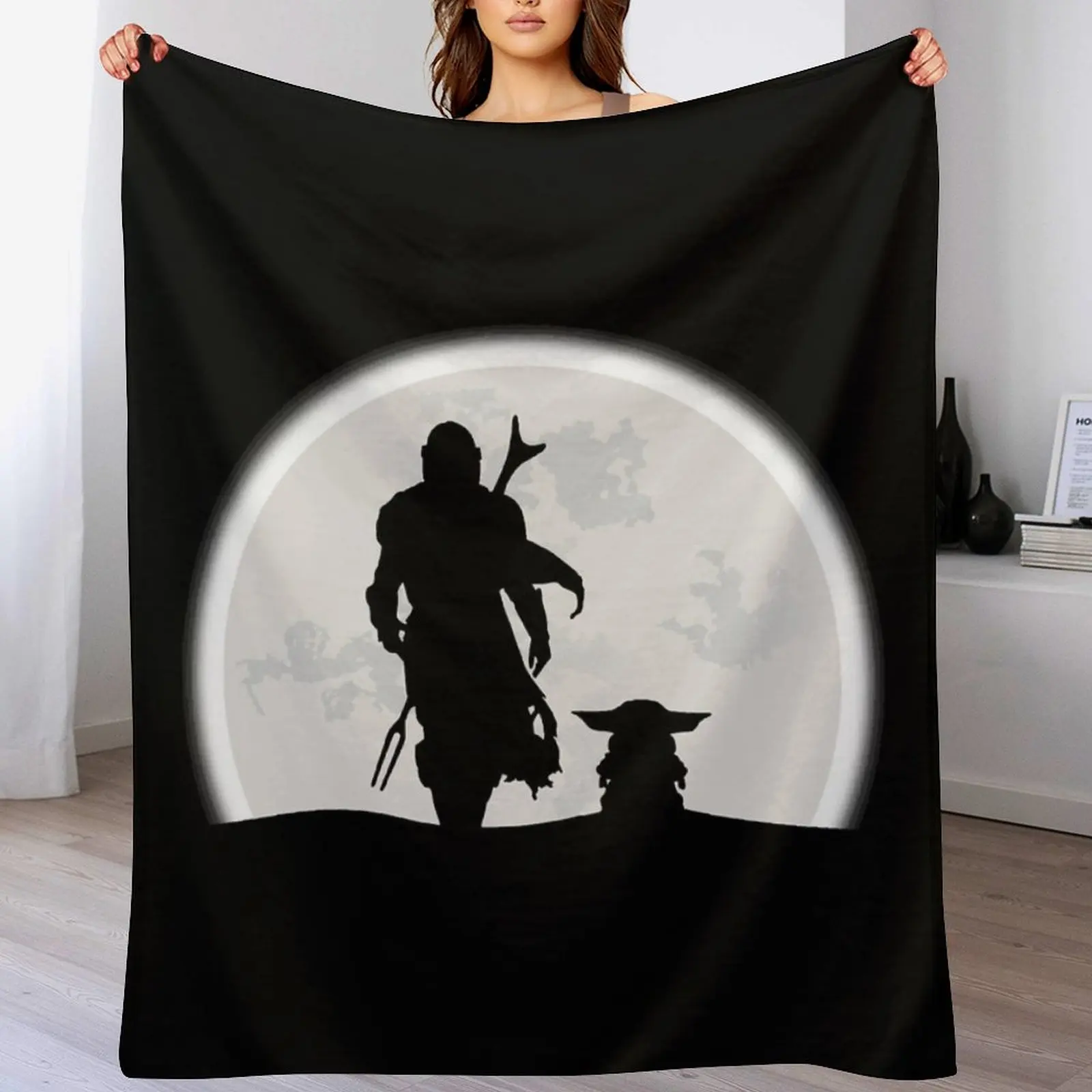 

Bounty hunter Moon Throw Blanket Loose Custom valentine gift ideas Tourist Blankets
