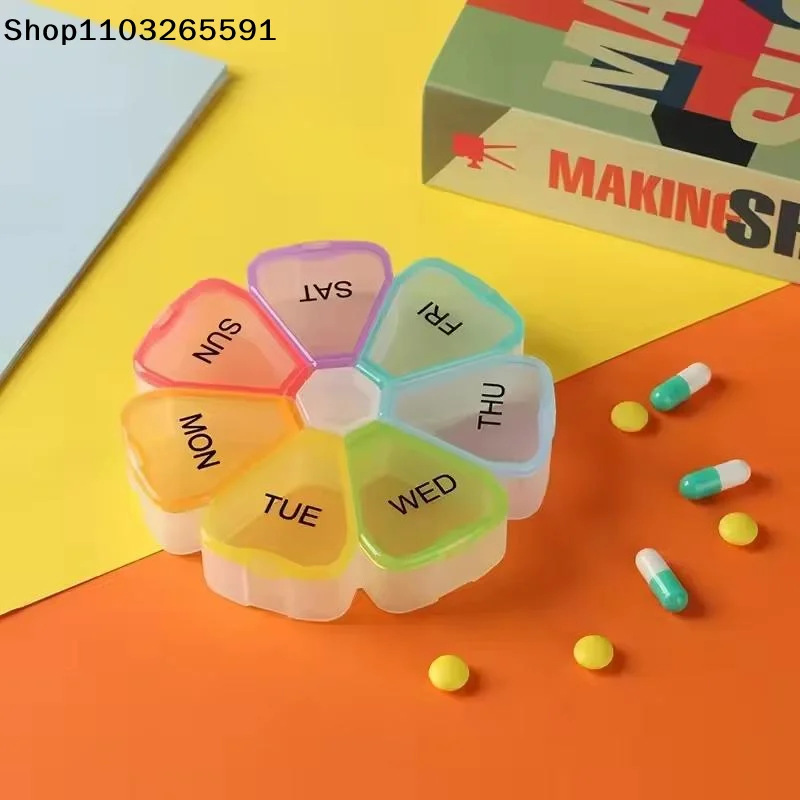 1 Pcs For Vitamins Supplements Medication Portable Travel Tablet Organiser With 7 Large Compartments