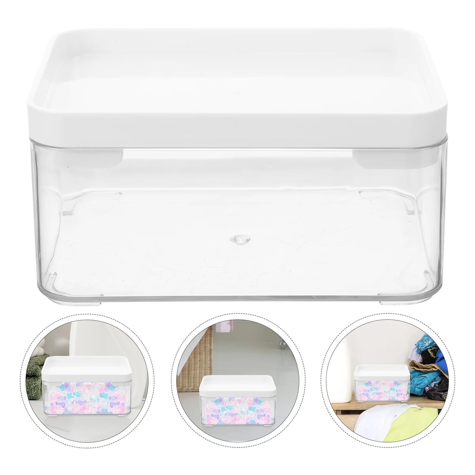 

Laundry Beads Container Sealed Box Simple Color Portable Storage Box for Laundry Powder Liquid Washing Powder Holder Home